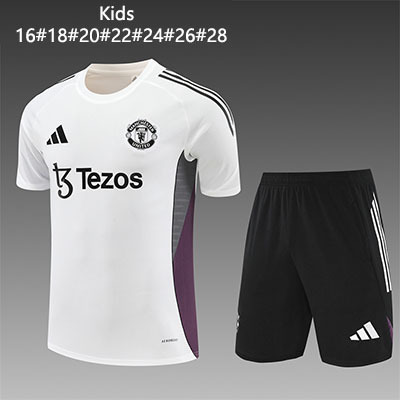 2025-2026 Manchester United Kids Training clothes short sleeves