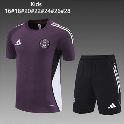 2025-2026 Manchester United Kids Training clothes short sleeves