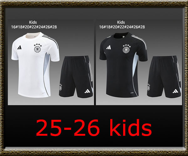 2025 Germany Kids Training clothes short sleeves shorts