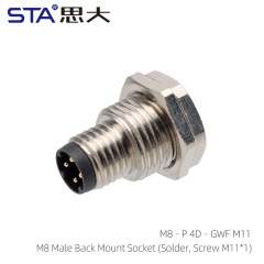 Male Back Mount Socket Solder Screw M11