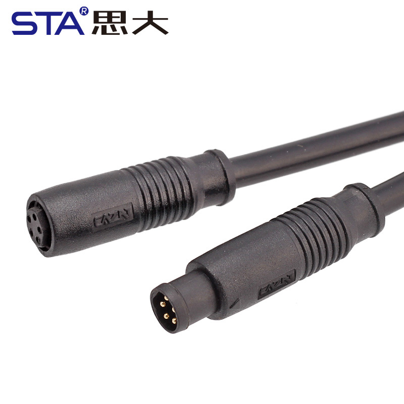 IP67 Waterproof  M8 Quick insertion Plastic Overmolded Connector 3 4 5 Pins