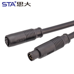 IP67 Waterproof  M8 Quick insertion Plastic Overmolded Connector 3 4 5 Pins