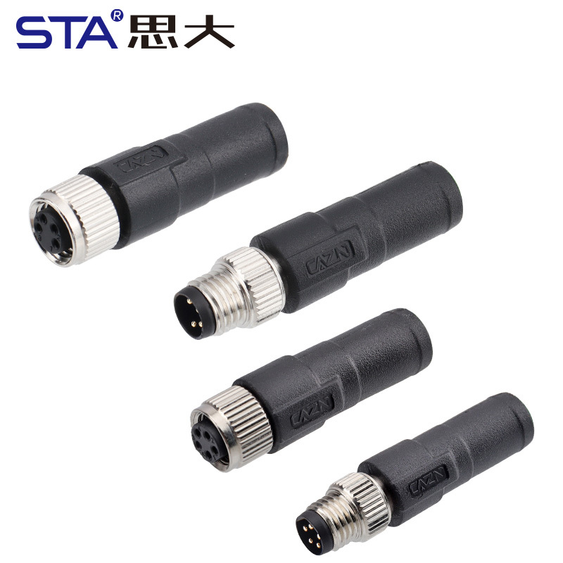 M8 Male/Female 120Ω Terminal Plug Industrial Signal-Termination Connector 3 4 5 6 8 Pins