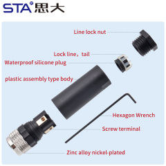 M8 Plastic Assembled Plug