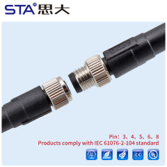 M8 Male/Female 120Ω Terminal Plug Industrial Signal-Termination Connector 3 4 5 6 8 Pins