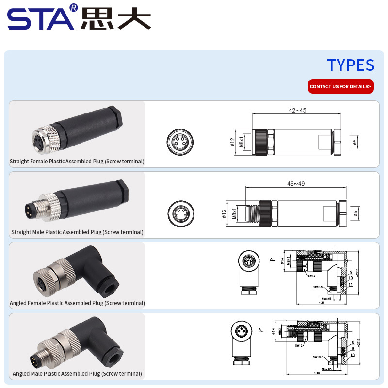 M8 Plastic Assembled Plug