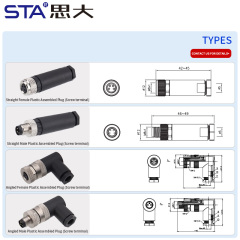 M8 Plastic Assembled Plug