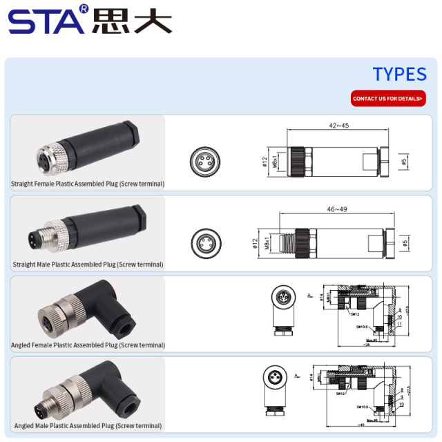 M8 Plastic Assembled Plug