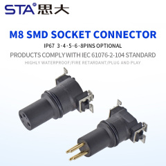 M8 Male/Female SMD Socket Connector 3 4 5 6 8 pins options