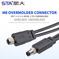 M8 Y/T/I Type Metal/Plastic Male to Female Adapter Connector