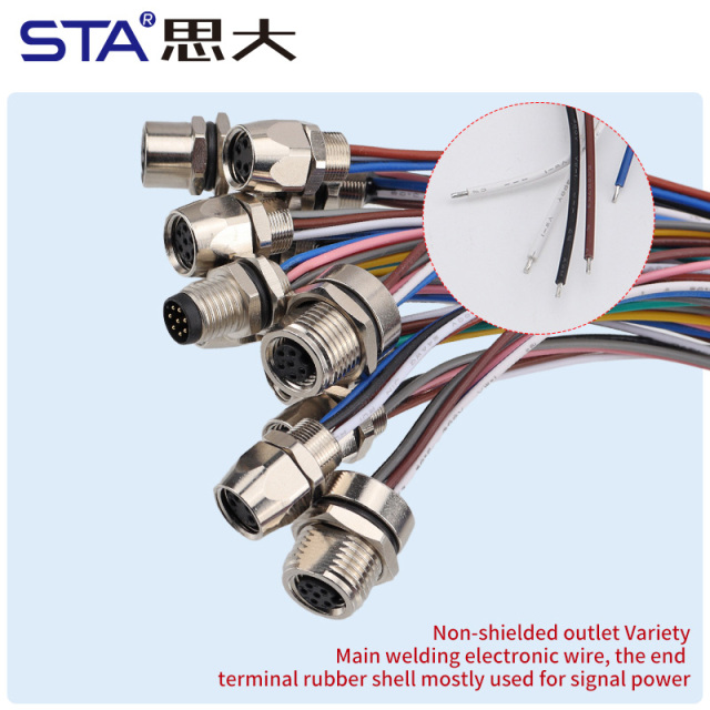 IP67 Waterproof M8 Built-in Pouring Front/Back Mount Glue Plug Connector with 30cm Electronic Wire