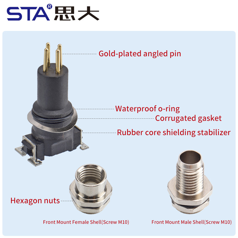M8 Male/Female SMD Socket Connector 3 4 5 6 8 pins options