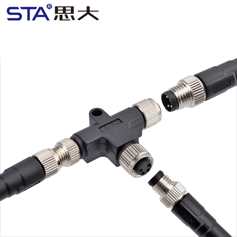 M8 Y T I Type Metal & Plastic Male to Female Adapter Connector