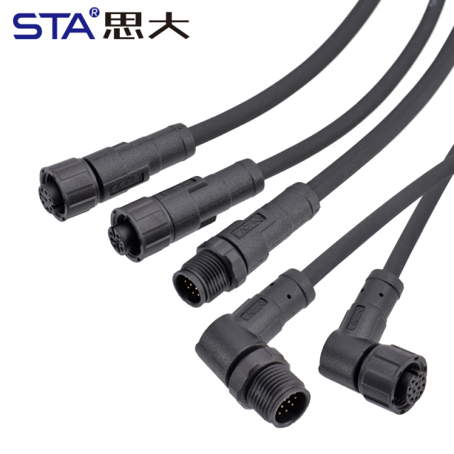 M12 Aviation Plug Plastic Male Female Unshielded Field Wireable Waterproof Connector | PVC/TPU Cable 1M 2M 5M Customized | 2 3 4 5 6 8 12 17 Pin