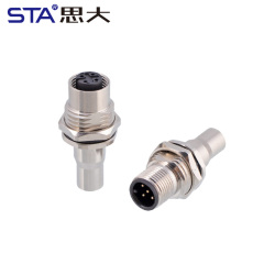 M12 Male Female Back Mount Metal Solder Socket Connector Shield tube Screw M16x1.5/PG9