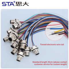 M12 Front/Back Mount Solder Socket Male Female Connector PG9/M12/M16