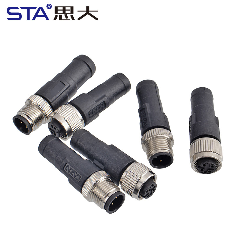 M12 120Ω Termination Resistor Male/Female Plug Connector