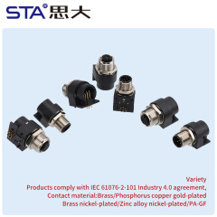 M12 IP67 PCB Curved Hole/Needle Big Volume Socket Connector Screw M15/M12