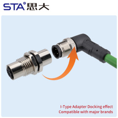 M12 Adapter I Type Metal/Plastic Connectors Splitter Waterproof IP67 Plug