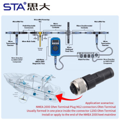 M12 120Ω Termination Resistor Male/Female Plug Connector