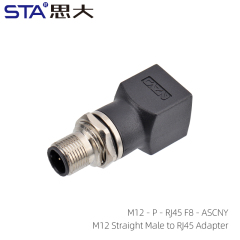 M12 Straight Male to Rj45 Adapter