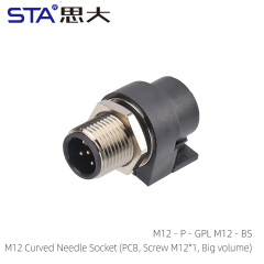 M12 Curved Needle Socket (PCB Screw M12*1 Big volume)