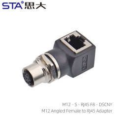 M12 Angled Female to Rj45 Adapter