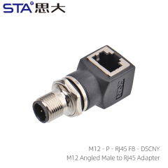 M12 Angled Male to Rj45 Adapter