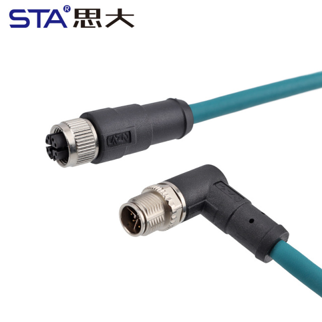 M12 X-Code IP67 Overmolded 8Pin Data Shielded Connector