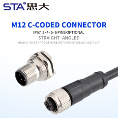 M12 C-coded Connectors | Plugs, Sockets, Overmolded, Assemblies