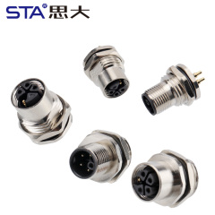 M12 Power K-Code Socket | High-Voltage Industrial Connector