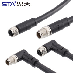 M12 Y-Code Shielded Data Type Overmolded Connector 6/8 Pins