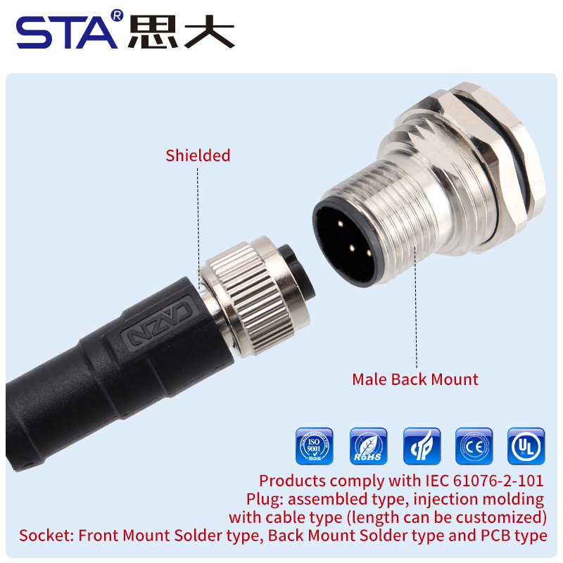 M12 C-coded Connectors | Plugs, Sockets, Overmolded, Assemblies