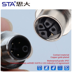 M12 Power K-Code Socket | High-Voltage Industrial Connector