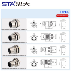 M12 Power K-Code Socket | High-Voltage Industrial Connector