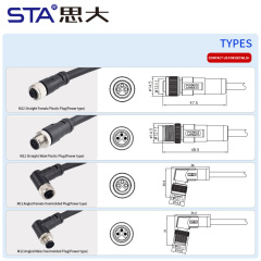 M12 S-Code Unshielded Overmolded Plug Connector
