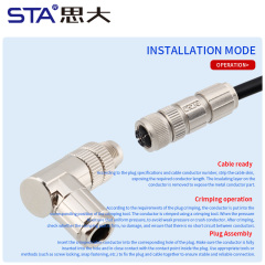 M12 X-Code 8 Pins IP67 Metal Assembled Data Straight & Angled Plug Connector