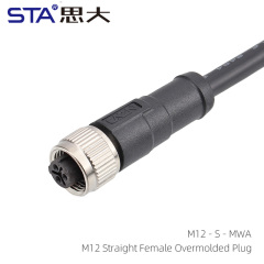 M12 Straight Female Overmolded Plug