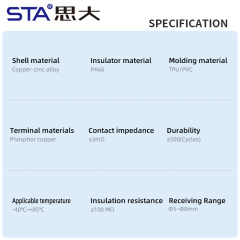 IP67 M12 Female Metal Stainless Steel Bellows 5 Pins Connector
