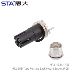 M12 SMD Type Female Back Mount Socket (PCB)