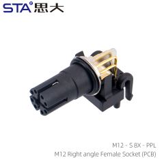 M12 Right angle Female Socket (PCB)