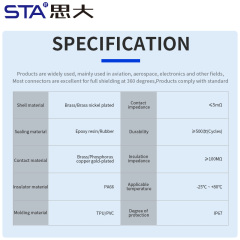 M14 PCB Front/Back Mount Socket IP67 Connector