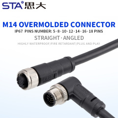 M14 Shield Overmolded Connector | IP67 Waterproof Plug