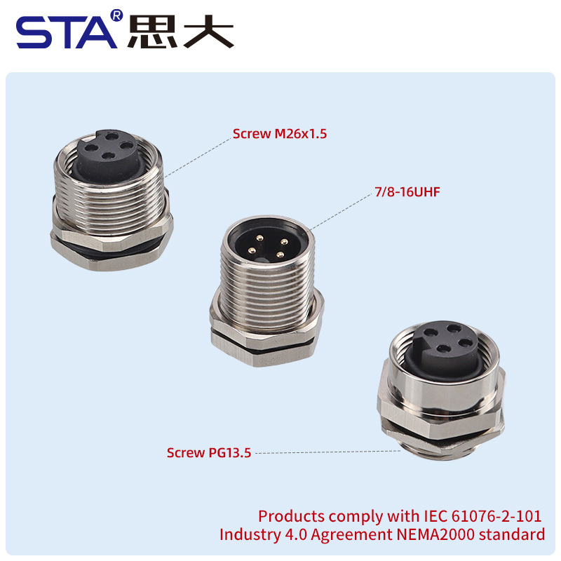 7/8 Socket Connector | IP67 Solder & PCB Type