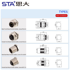 7/8 Socket Connector | IP67 Solder & PCB Type