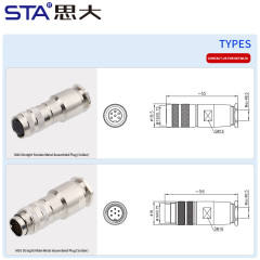 M16 Metal Assembled Connector | IP67 Waterproof Industrial Plug