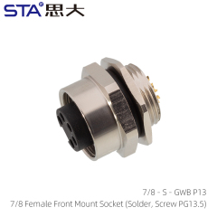 7/8 Female Front Mount Socket (Solder Screw PG13.5)