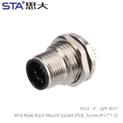Back Mount Male Socket(PCB Screw M17*1.5)