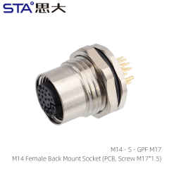 Back Mount Female Socket(PCB Screw M17*1.5)