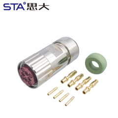 M40 6 8 Pin Power Metal Straight / Angled Plug Connector